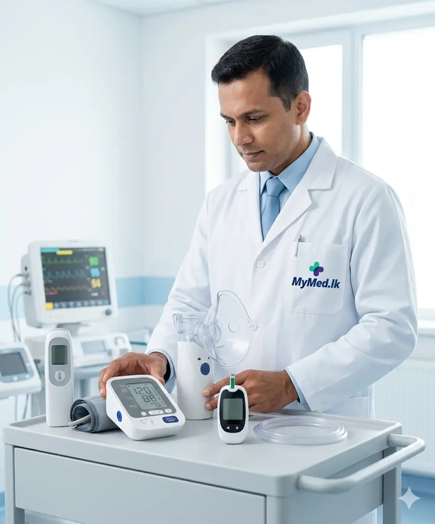 Healthcare professional with medical equipment